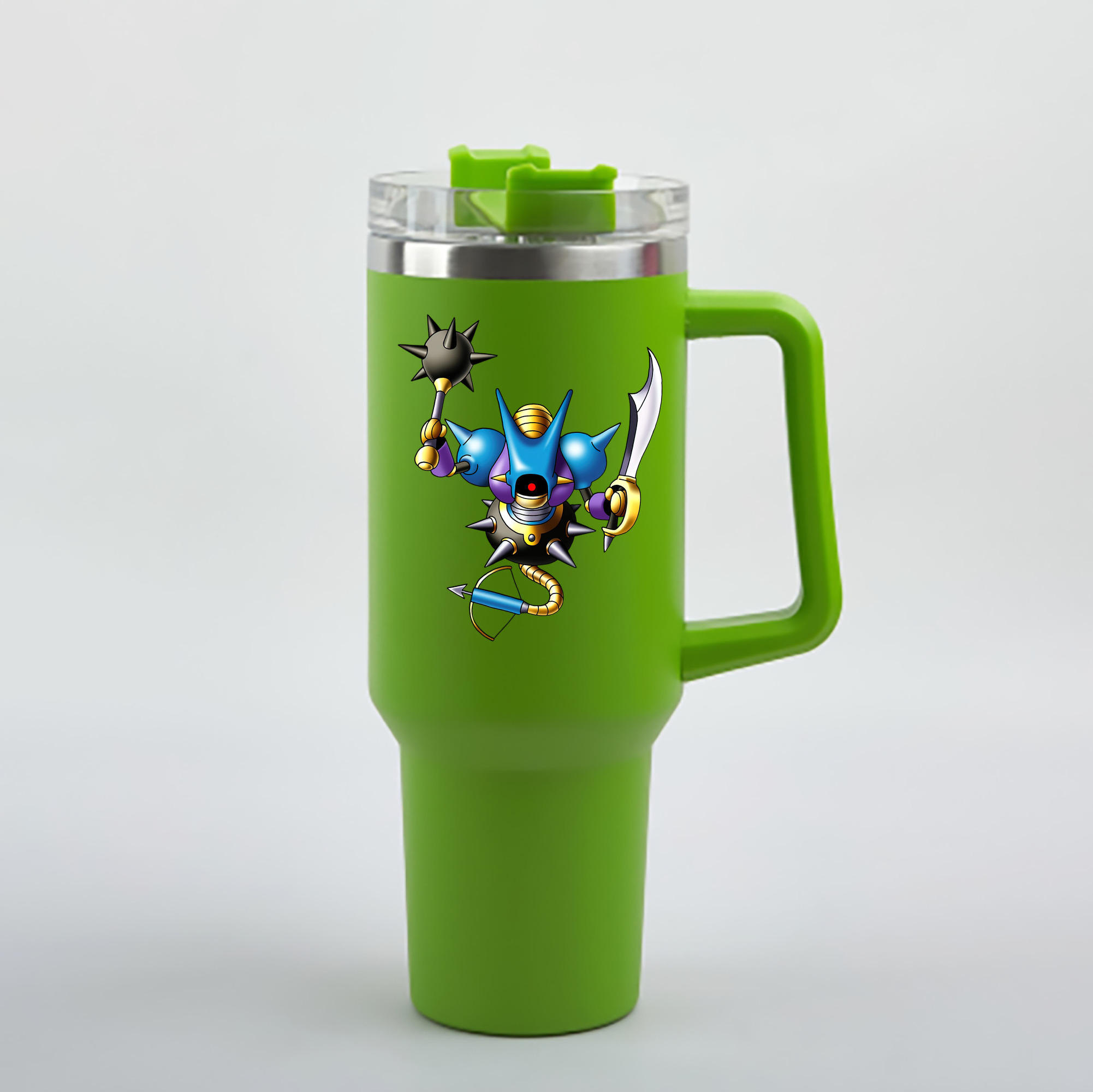 （画像用） ドラゴンクエスト Doragon Kuesuto Dragon Quest 1200mL車用タンブラー - クリスタルステッカー（プラスチックストロー付き）
